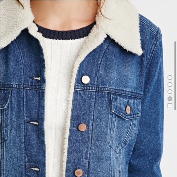 Forever 21 denim fur jacket - Picture 3 of 8